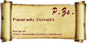 Poparadu Zsinett névjegykártya